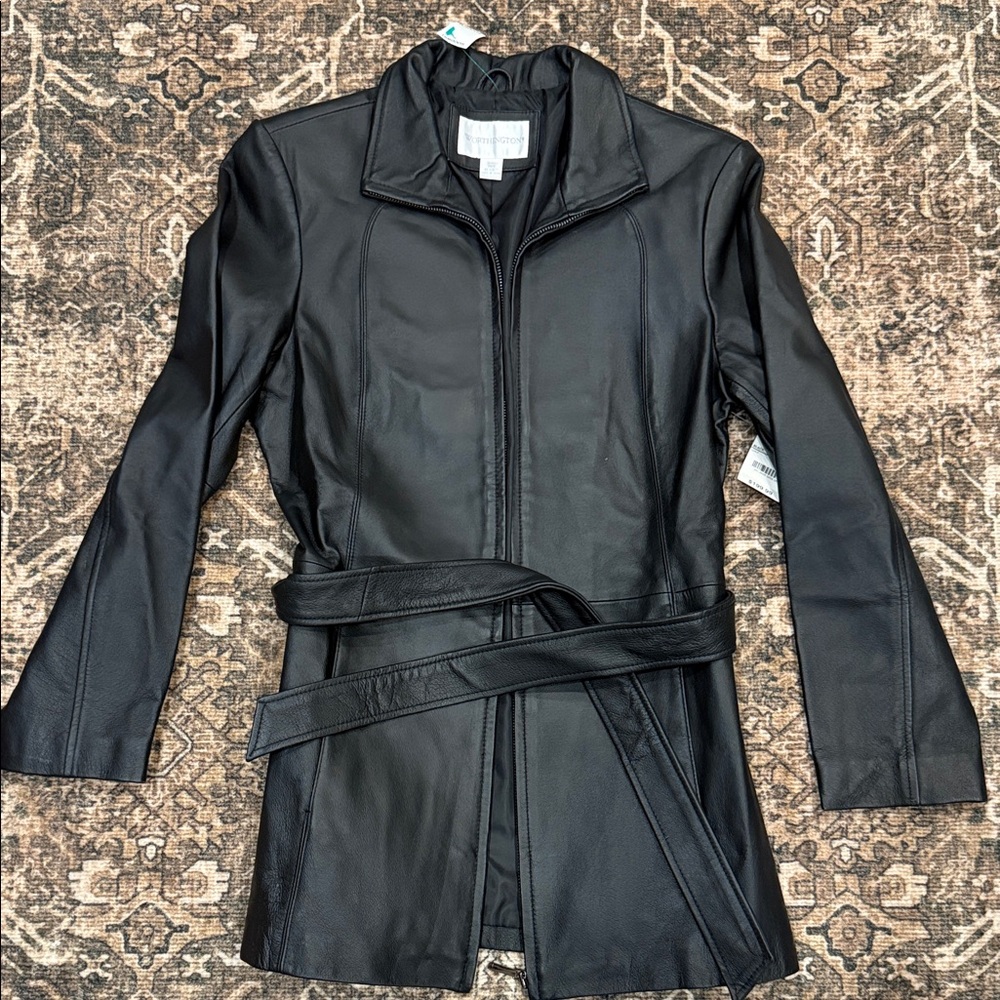 VTG Worthington Genuine Lambskin Leather Jacket Black S